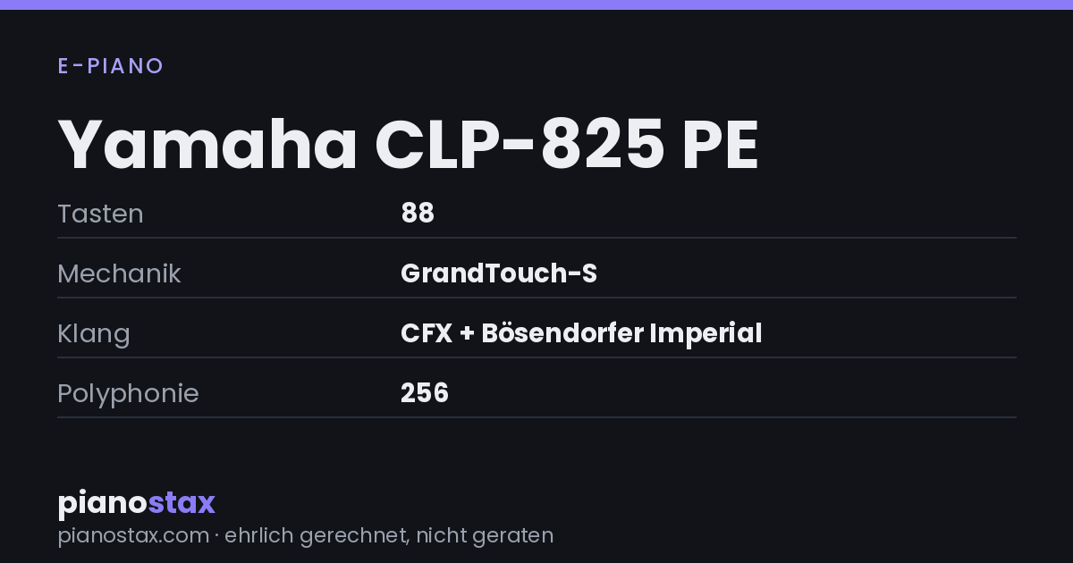 Yamaha CLP-825 PE – technische Daten im Überblick