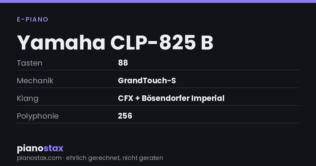 Yamaha CLP-825 B – technische Daten im Überblick