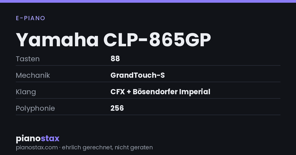 Yamaha CLP-865GP – technische Daten im Überblick
