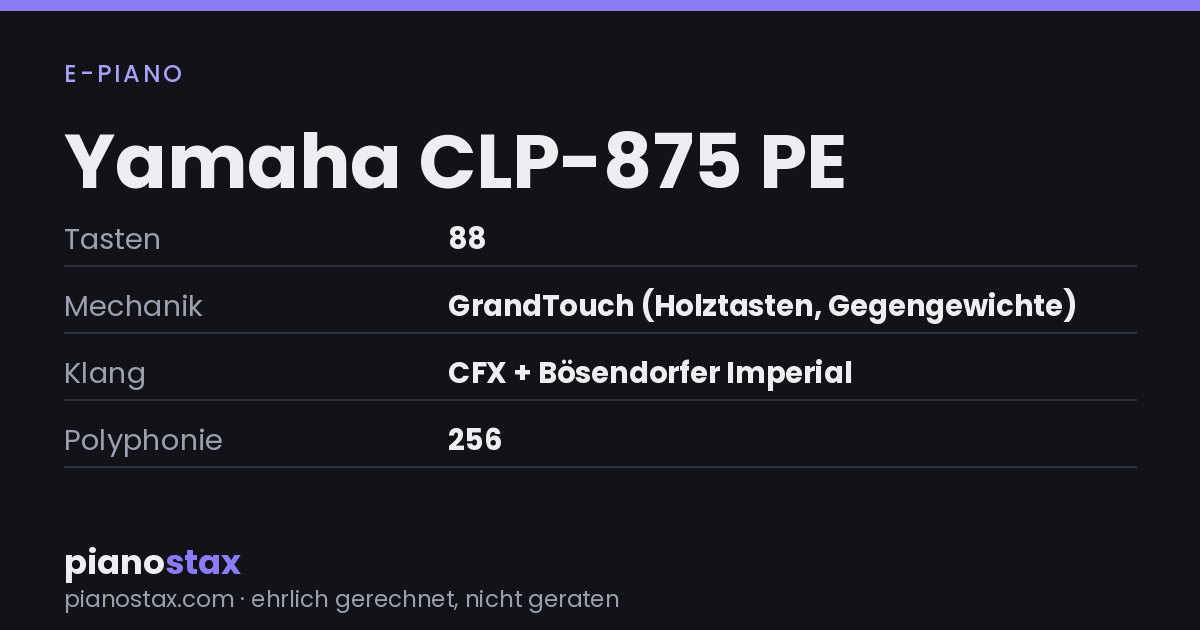 Yamaha CLP-875 PE – technische Daten im Überblick