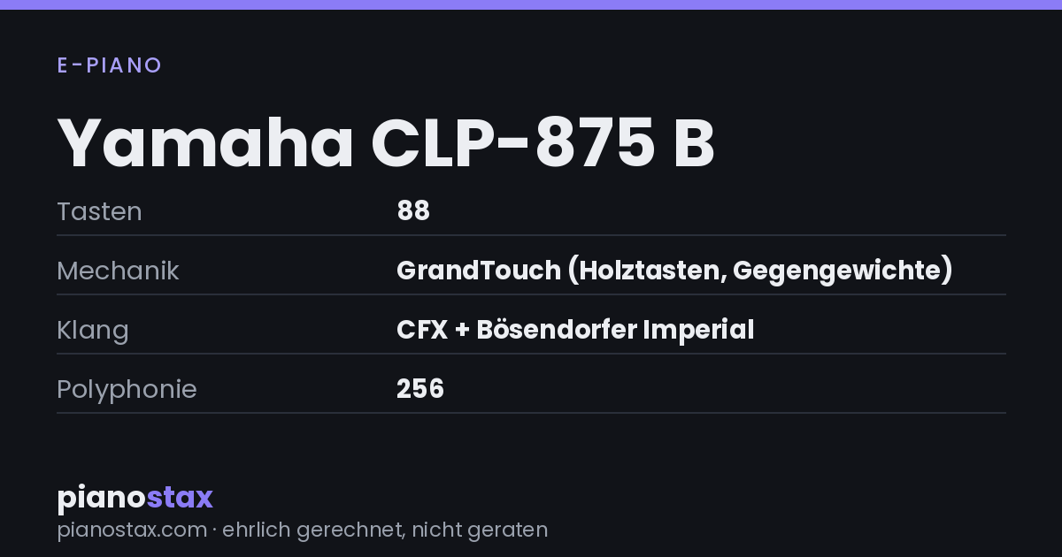 Yamaha CLP-875 B – technische Daten im Überblick