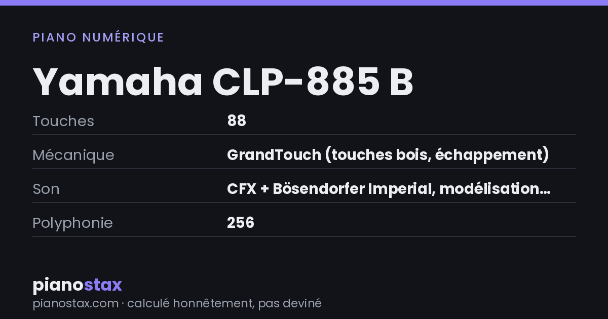Yamaha CLP-885 B – caractéristiques en un coup d’œil