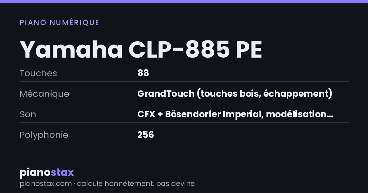 Yamaha CLP-885 PE – caractéristiques en un coup d’œil