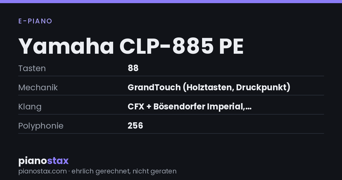 Yamaha CLP-885 PE – technische Daten im Überblick