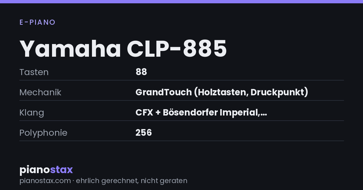 Yamaha CLP-885 – technische Daten im Überblick