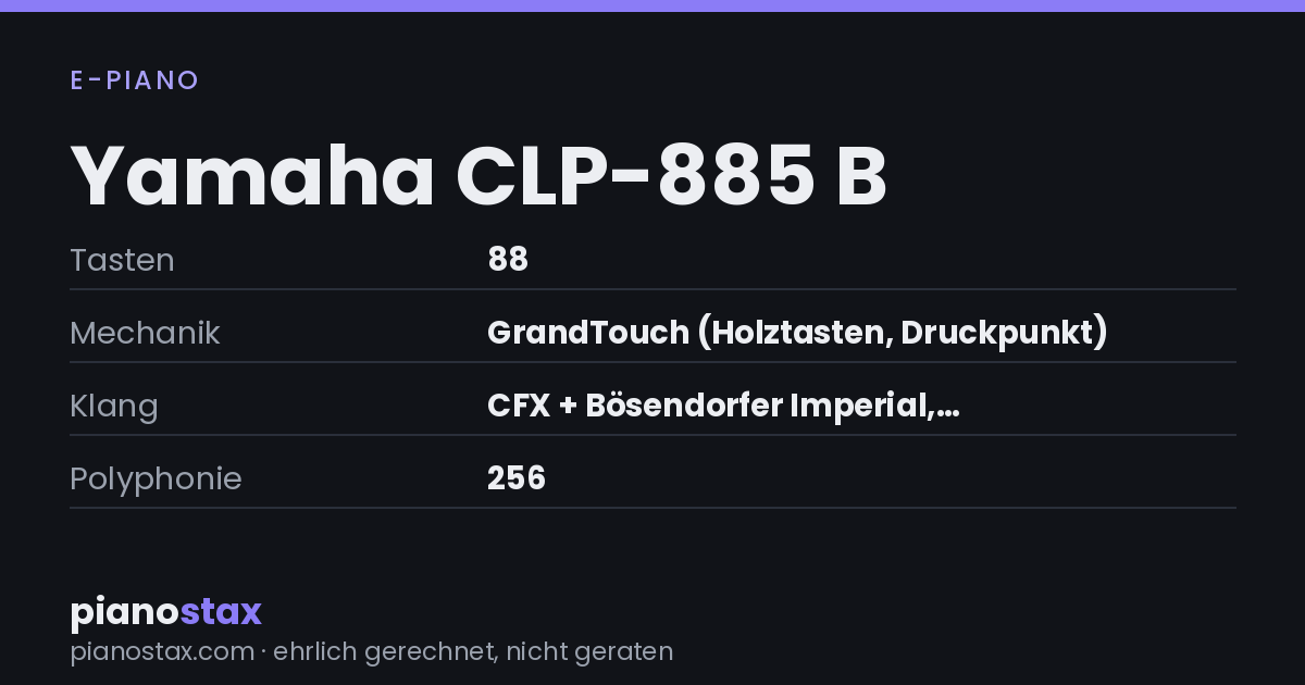 Yamaha CLP-885 B – technische Daten im Überblick