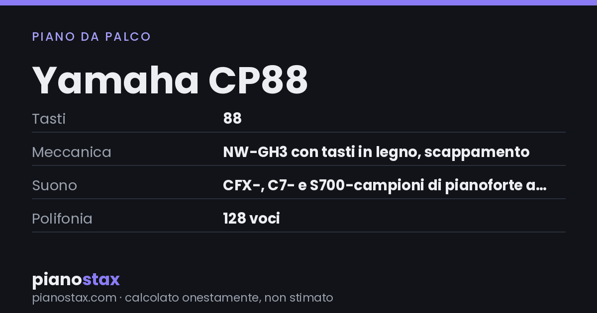 Yamaha CP88 – dati tecnici in sintesi