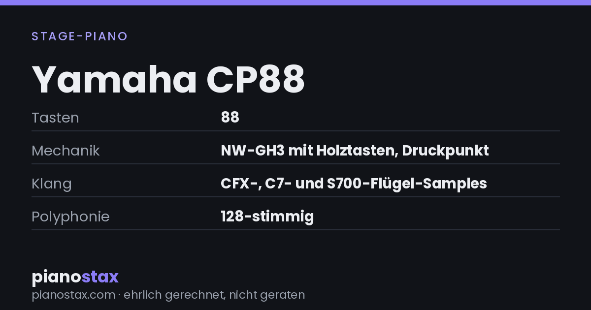 Yamaha CP88 – technische Daten im Überblick