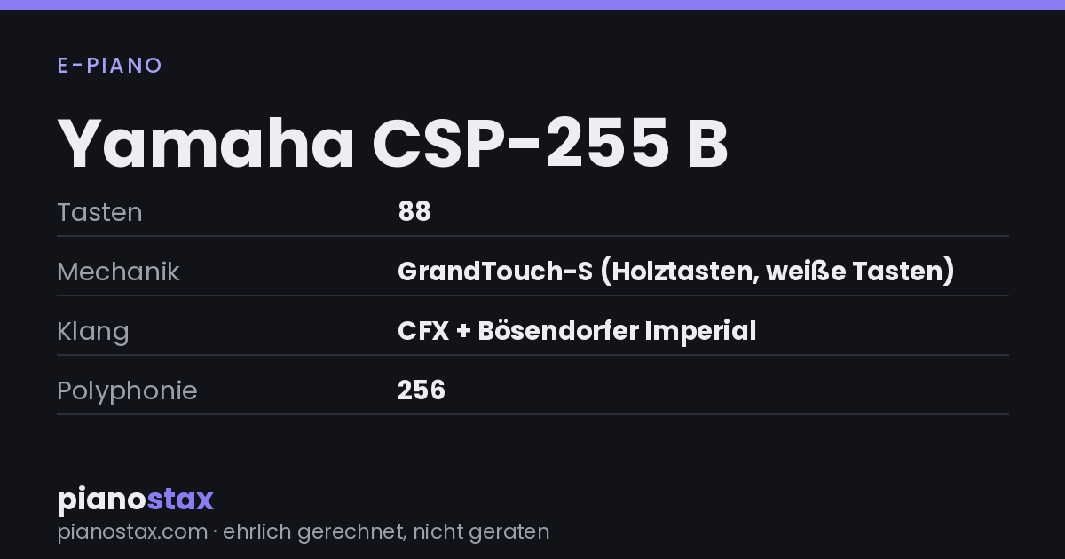Yamaha CSP-255 B – technische Daten im Überblick