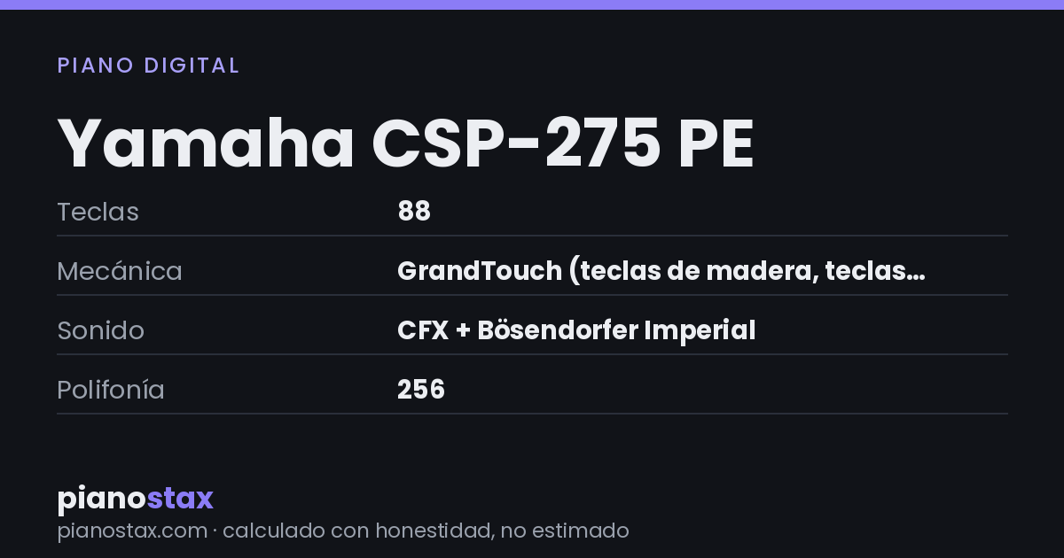 Yamaha CSP-275 PE – datos técnicos de un vistazo