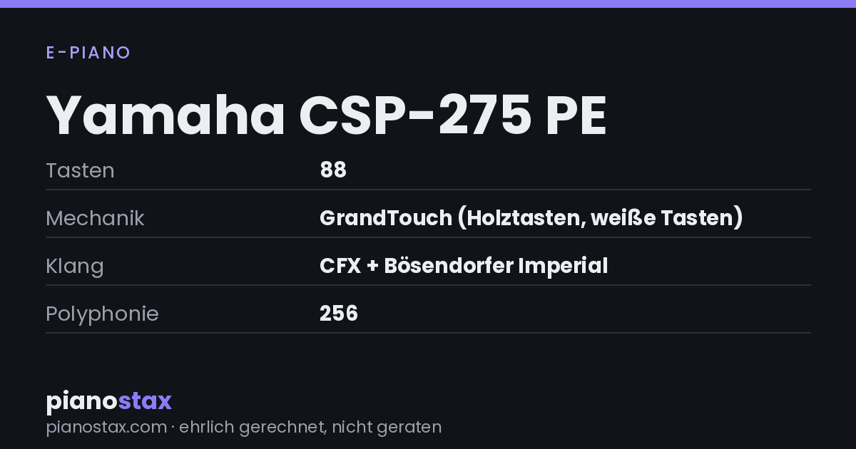Yamaha CSP-275 PE – technische Daten im Überblick