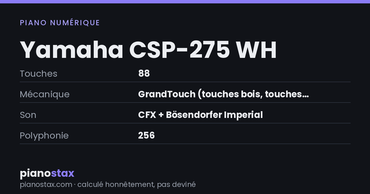 Yamaha CSP-275 WH – caractéristiques en un coup d’œil