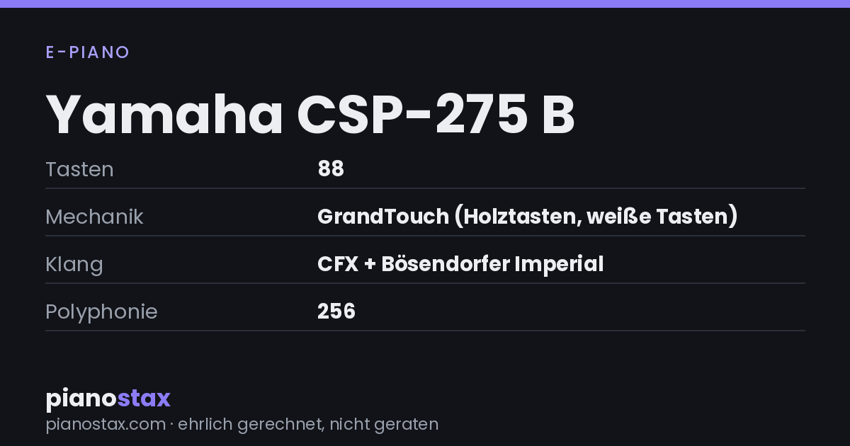 Yamaha CSP-275 B – technische Daten im Überblick