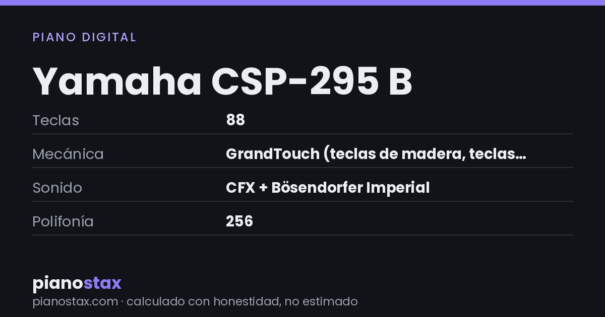 Yamaha CSP-295 B – datos técnicos de un vistazo