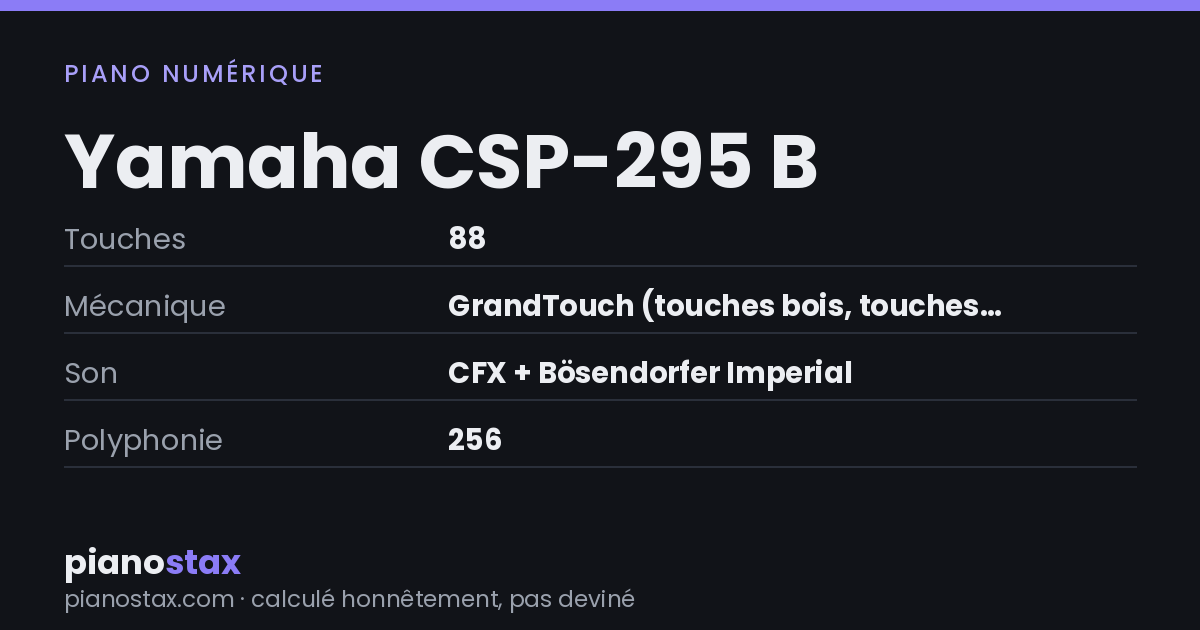 Yamaha CSP-295 B – caractéristiques en un coup d’œil