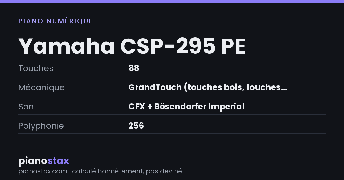 Yamaha CSP-295 PE – caractéristiques en un coup d’œil