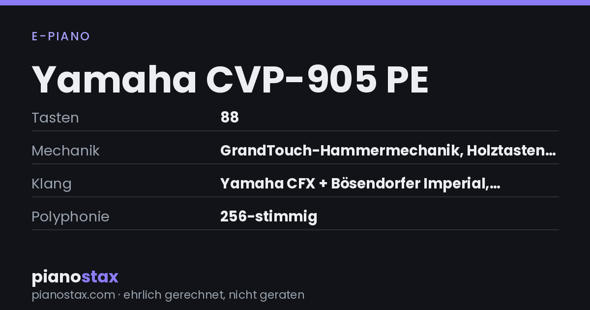 Yamaha CVP-905 PE – technische Daten im Überblick