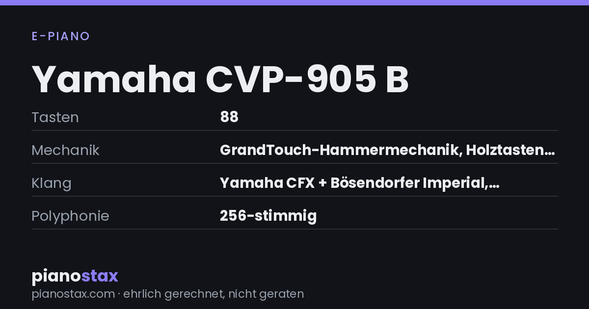 Yamaha CVP-905 B – technische Daten im Überblick