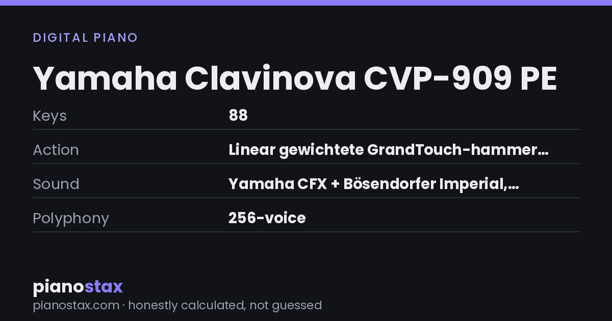 Yamaha Clavinova CVP-909 PE – key specs at a glance