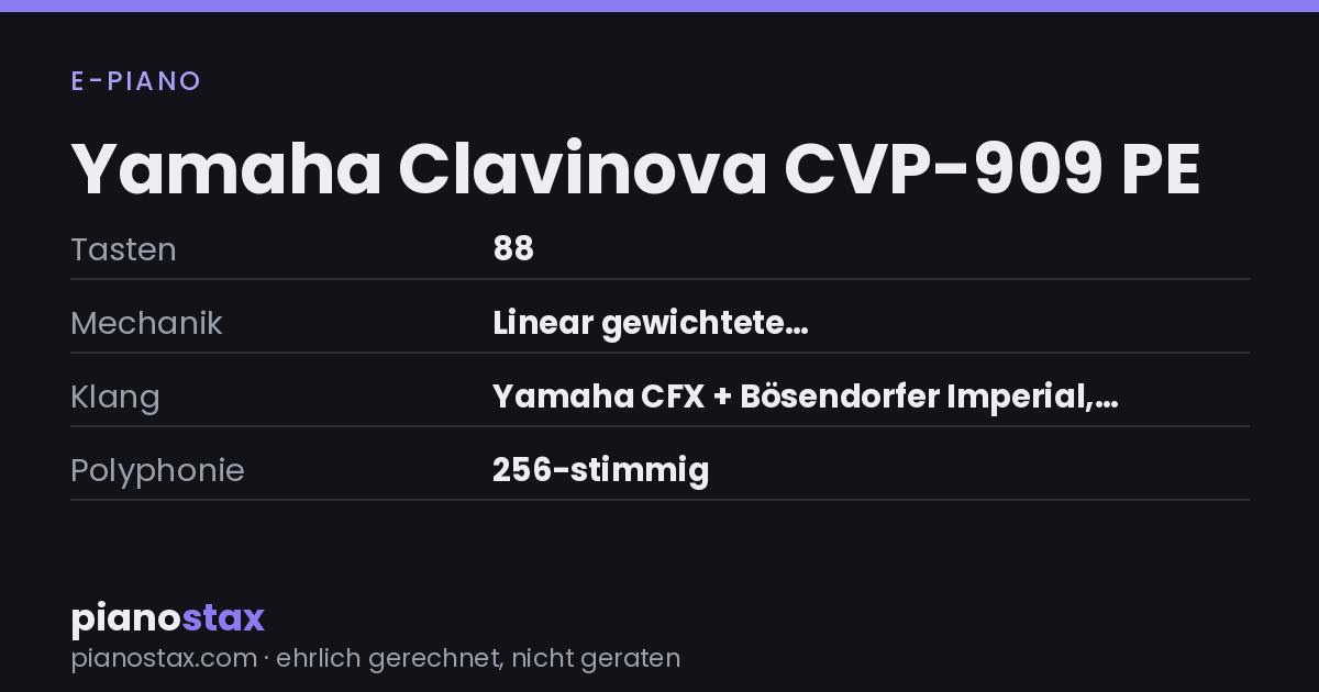 Yamaha Clavinova CVP-909 PE – technische Daten im Überblick