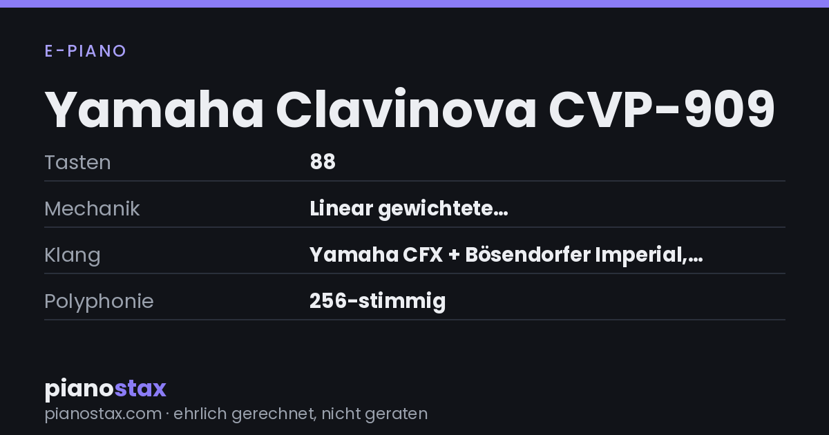 Yamaha Clavinova CVP-909 – technische Daten im Überblick