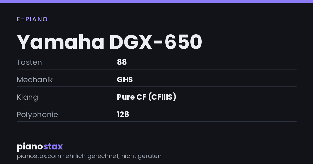 Yamaha DGX-650 – technische Daten im Überblick