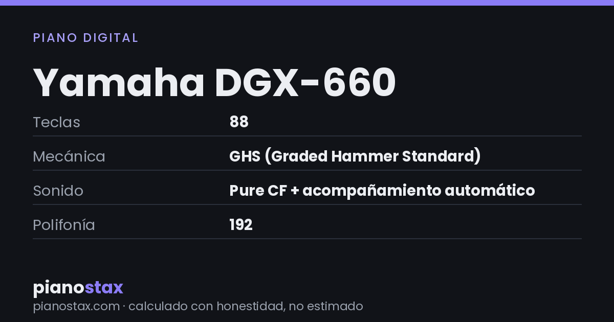 Yamaha DGX-660 – datos técnicos de un vistazo