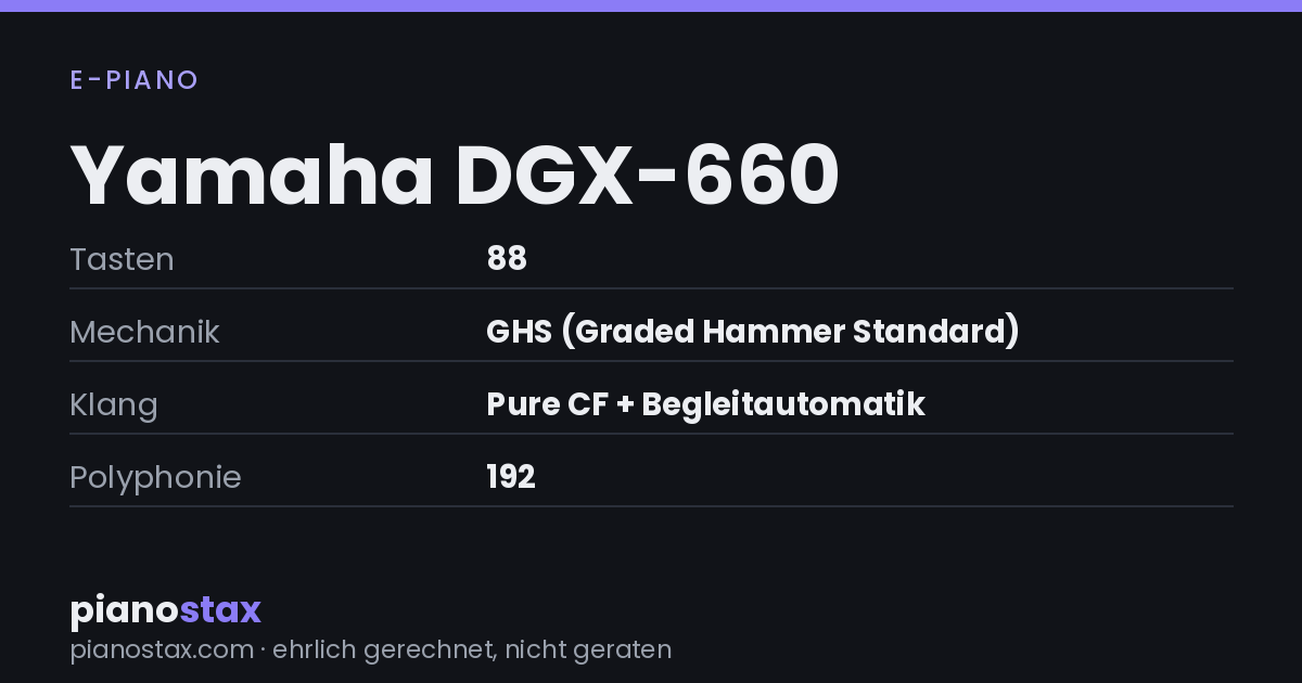 Yamaha DGX-660 – technische Daten im Überblick