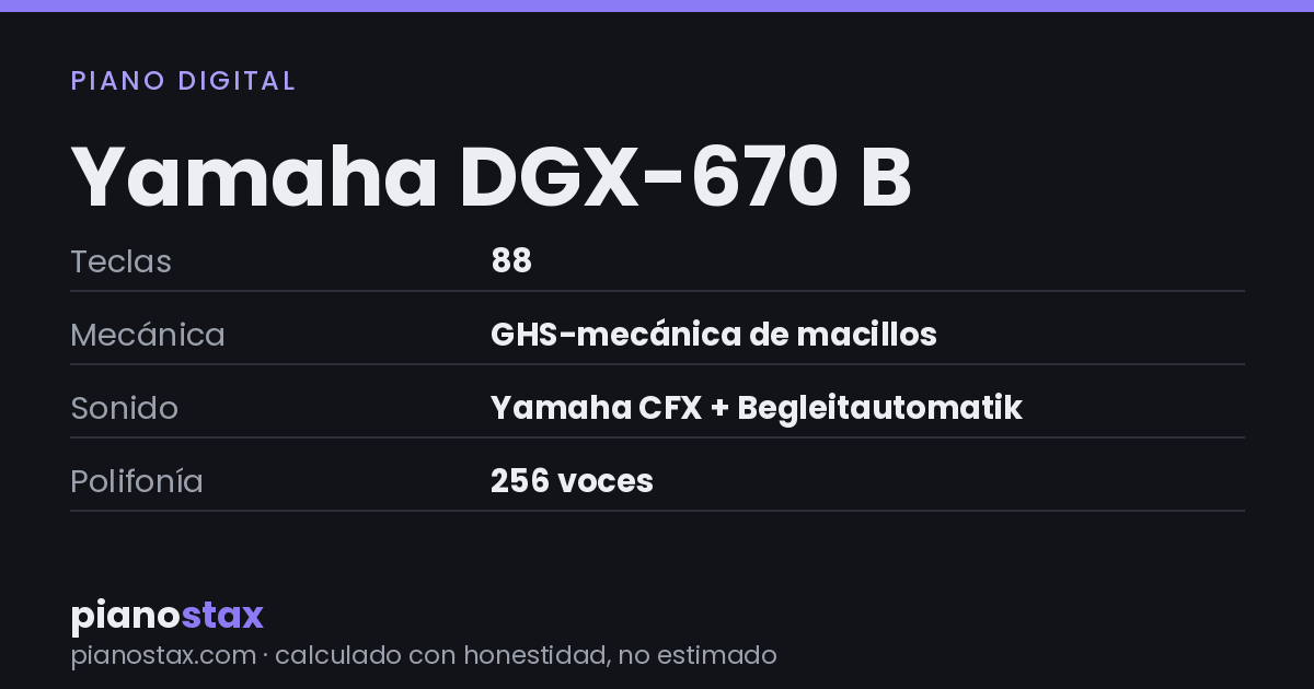 Yamaha DGX-670 B – datos técnicos de un vistazo