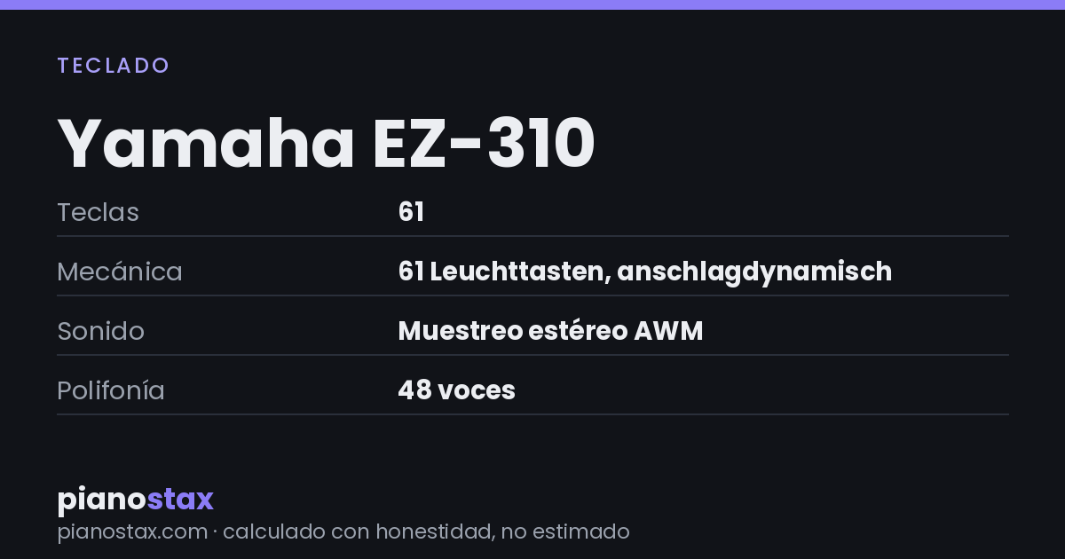 Yamaha EZ-310 – datos técnicos de un vistazo