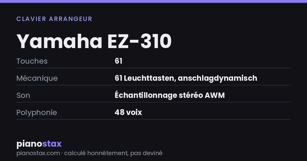 Yamaha EZ-310 – caractéristiques en un coup d’œil