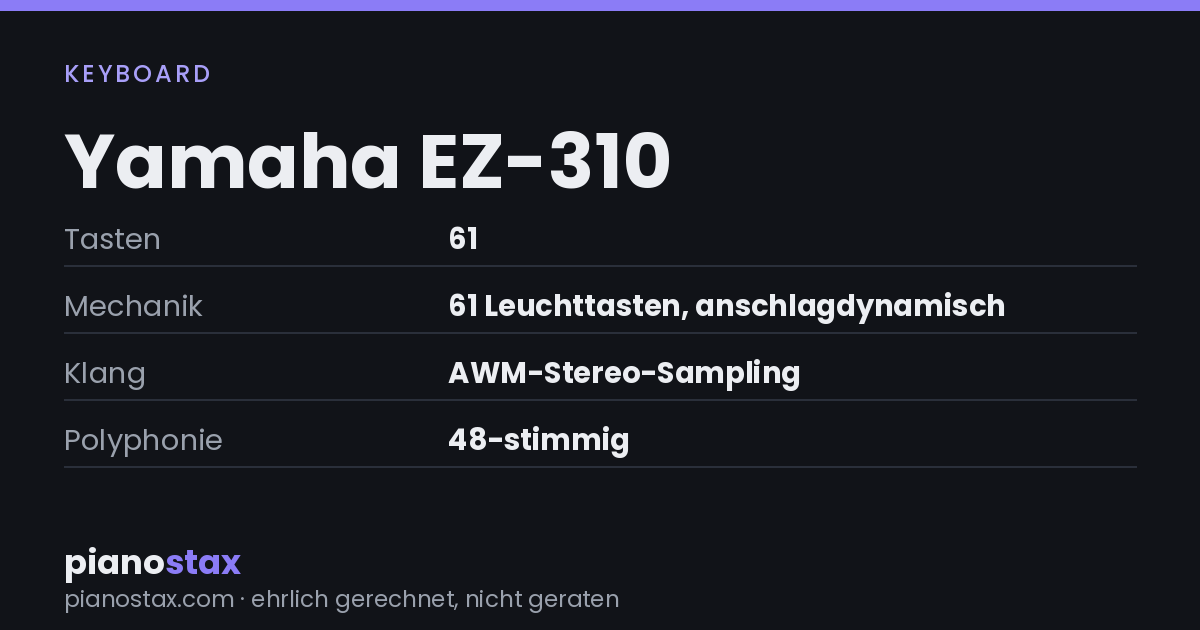 Yamaha EZ-310 – technische Daten im Überblick
