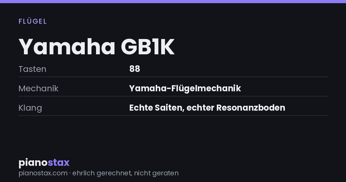 Yamaha GB1K – technische Daten im Überblick