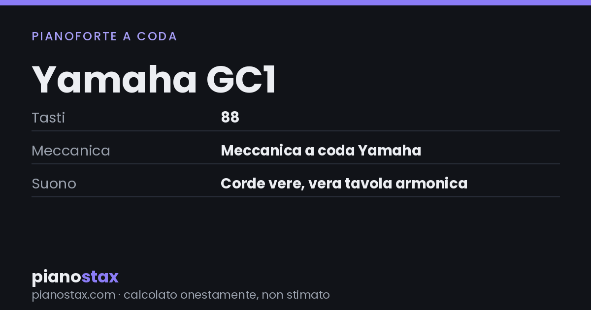 Yamaha GC1 – dati tecnici in sintesi