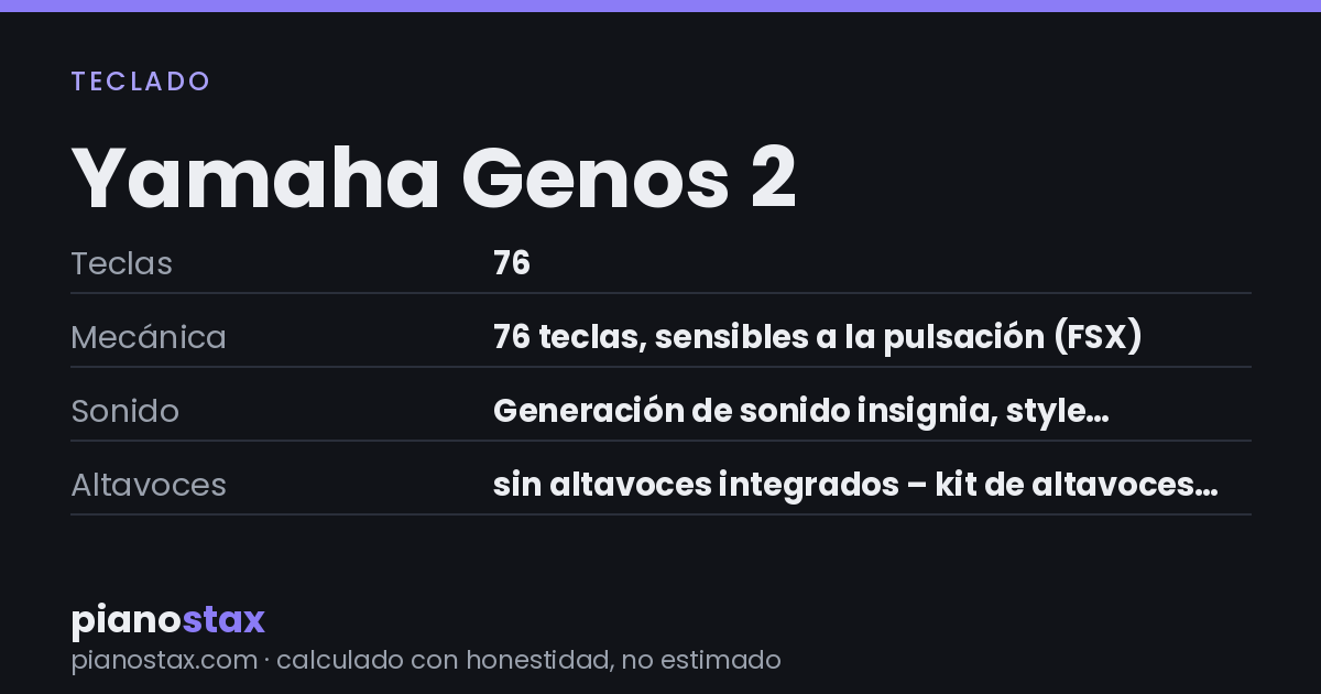 Yamaha Genos 2 – datos técnicos de un vistazo
