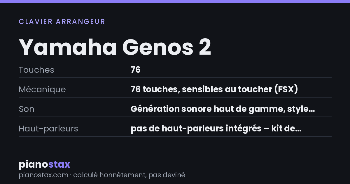 Yamaha Genos 2 – caractéristiques en un coup d’œil