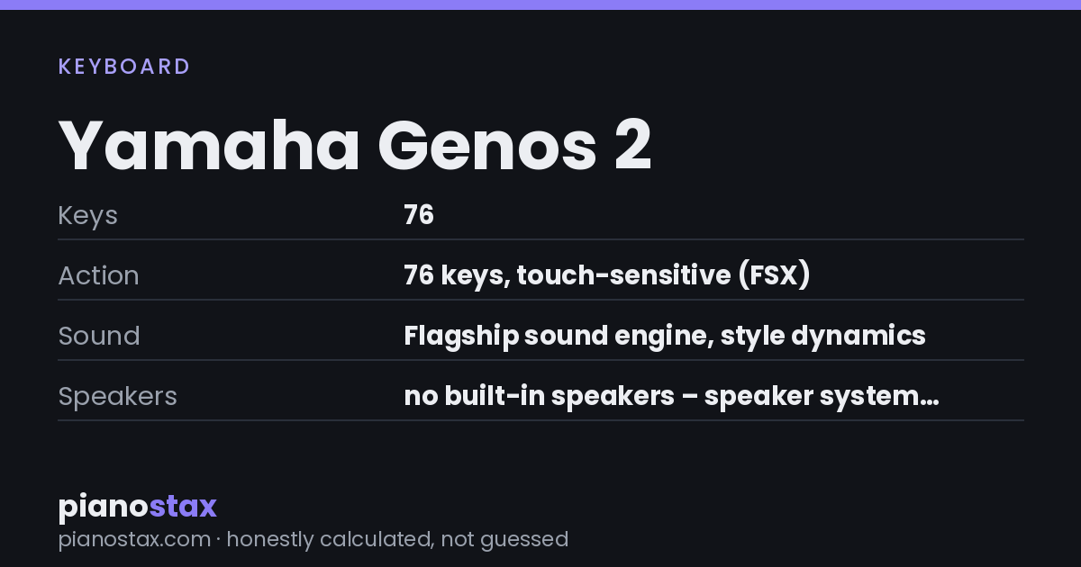 Yamaha Genos 2 – key specs at a glance