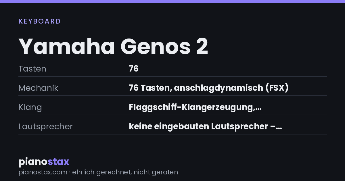 Yamaha Genos 2 – technische Daten im Überblick