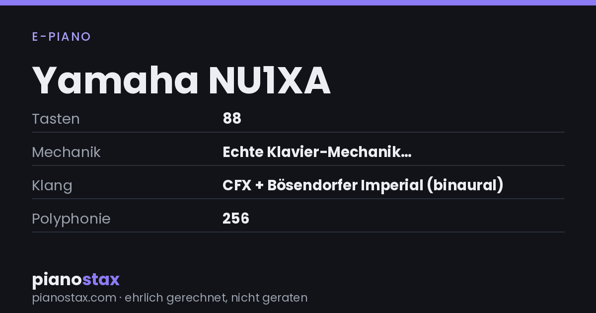 Yamaha NU1XA – technische Daten im Überblick