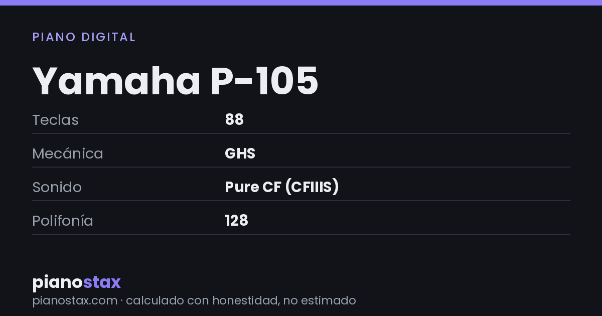 Yamaha P-105 – datos técnicos de un vistazo
