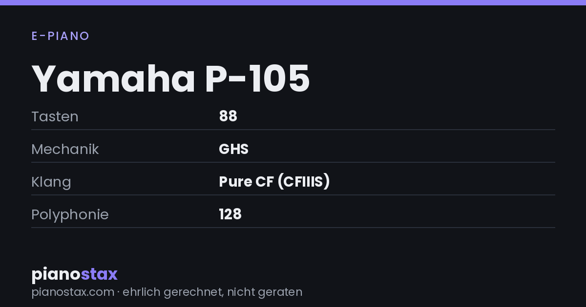 Yamaha P-105 – technische Daten im Überblick