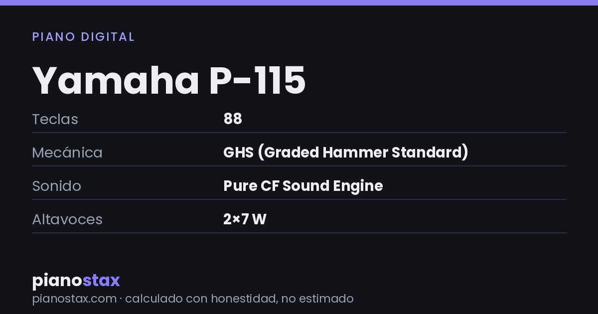 Yamaha P-115 – datos técnicos de un vistazo