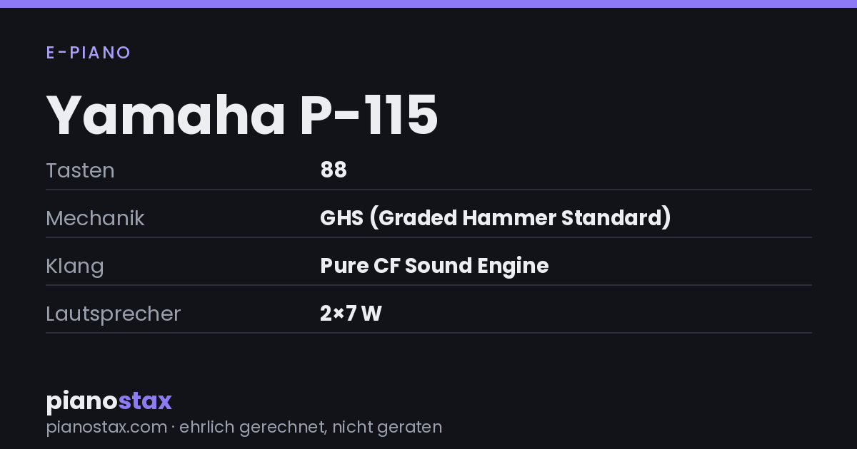 Yamaha P-115 – technische Daten im Überblick