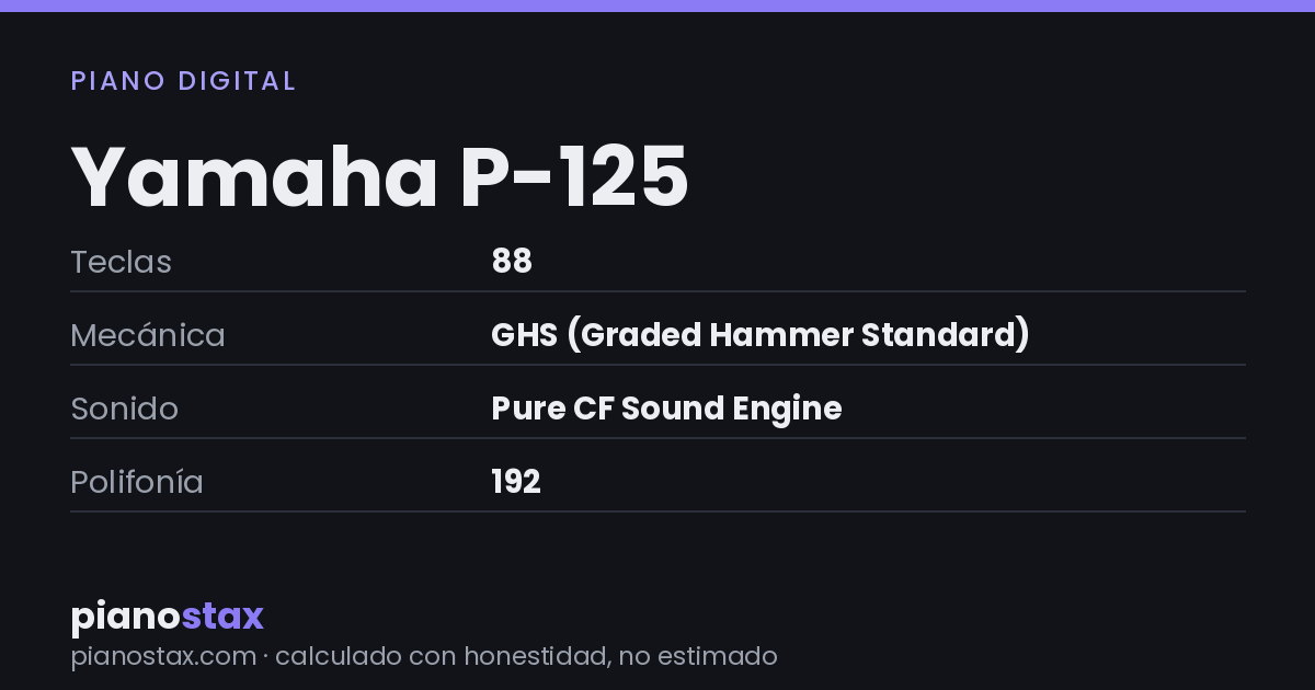Yamaha P-125 – datos técnicos de un vistazo