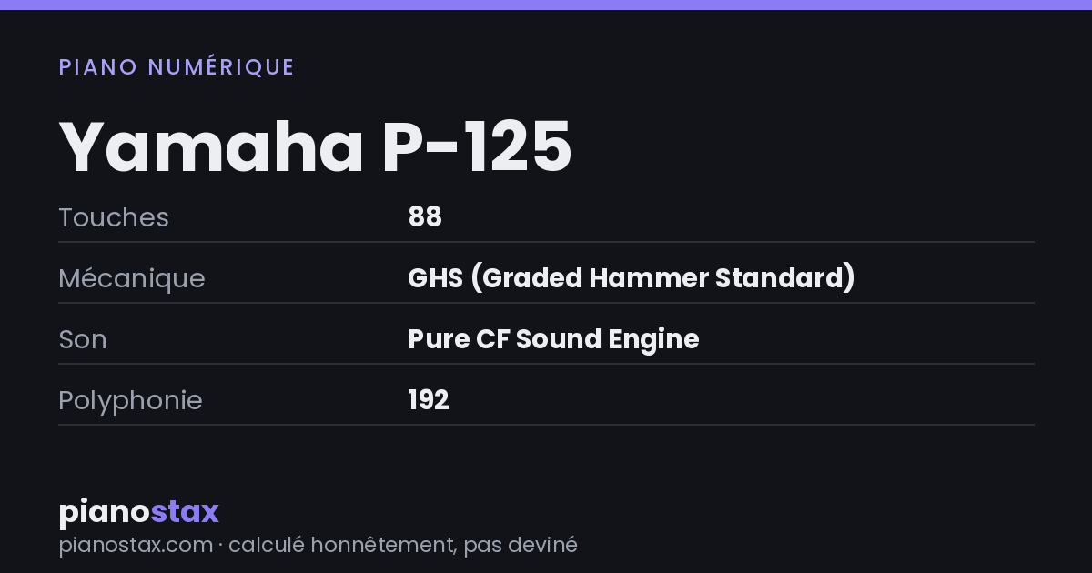 Yamaha P-125 – caractéristiques en un coup d’œil