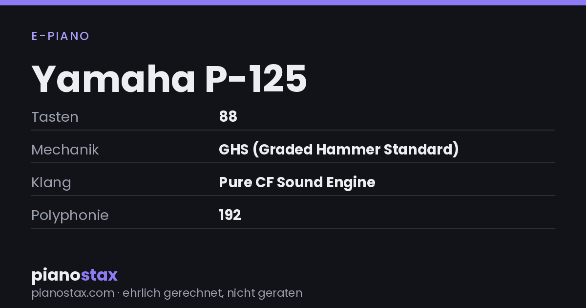 Yamaha P-125 – technische Daten im Überblick