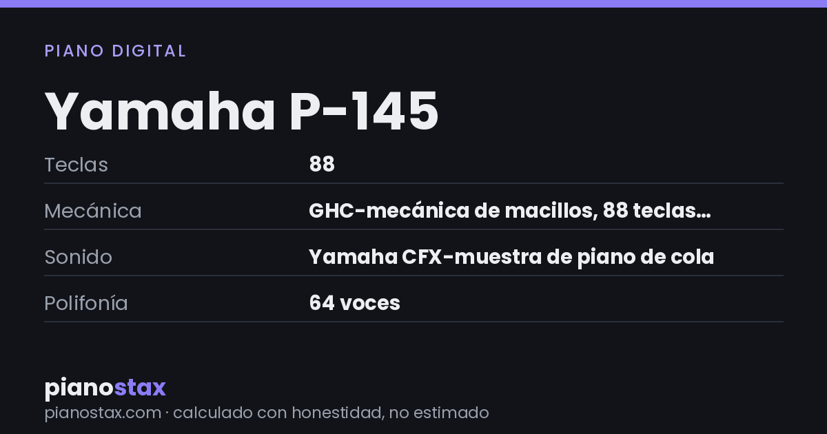 Yamaha P-145 – datos técnicos de un vistazo