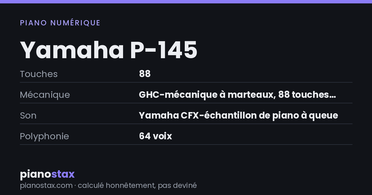 Yamaha P-145 – caractéristiques en un coup d’œil