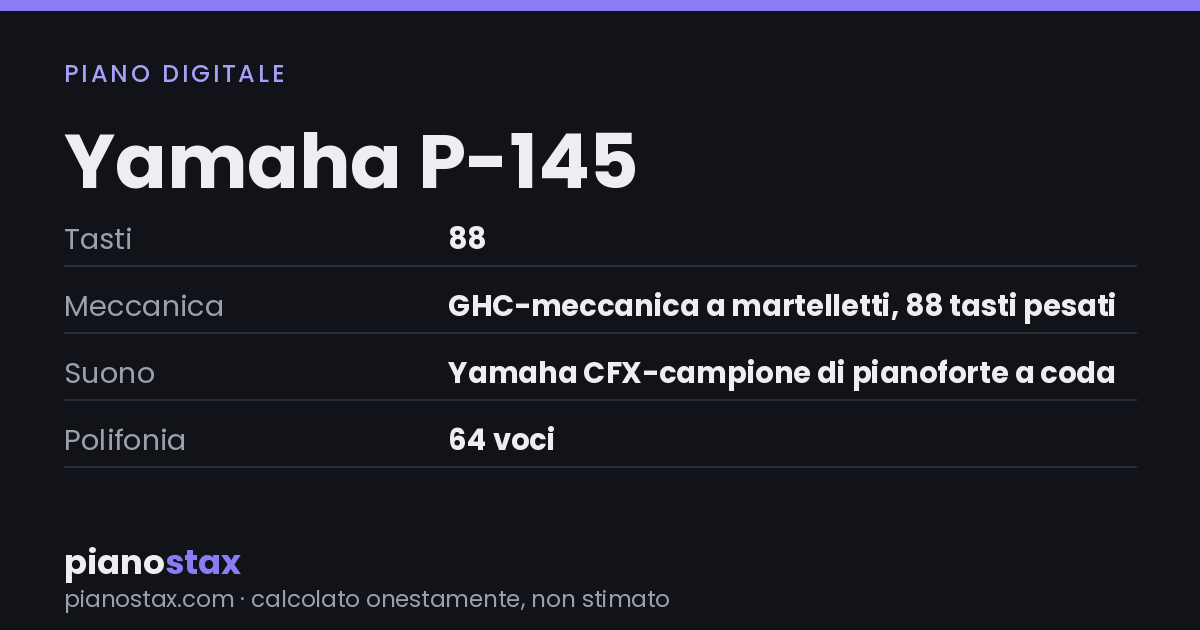 Yamaha P-145 – dati tecnici in sintesi