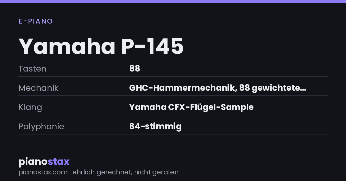 Yamaha P-145 – technische Daten im Überblick